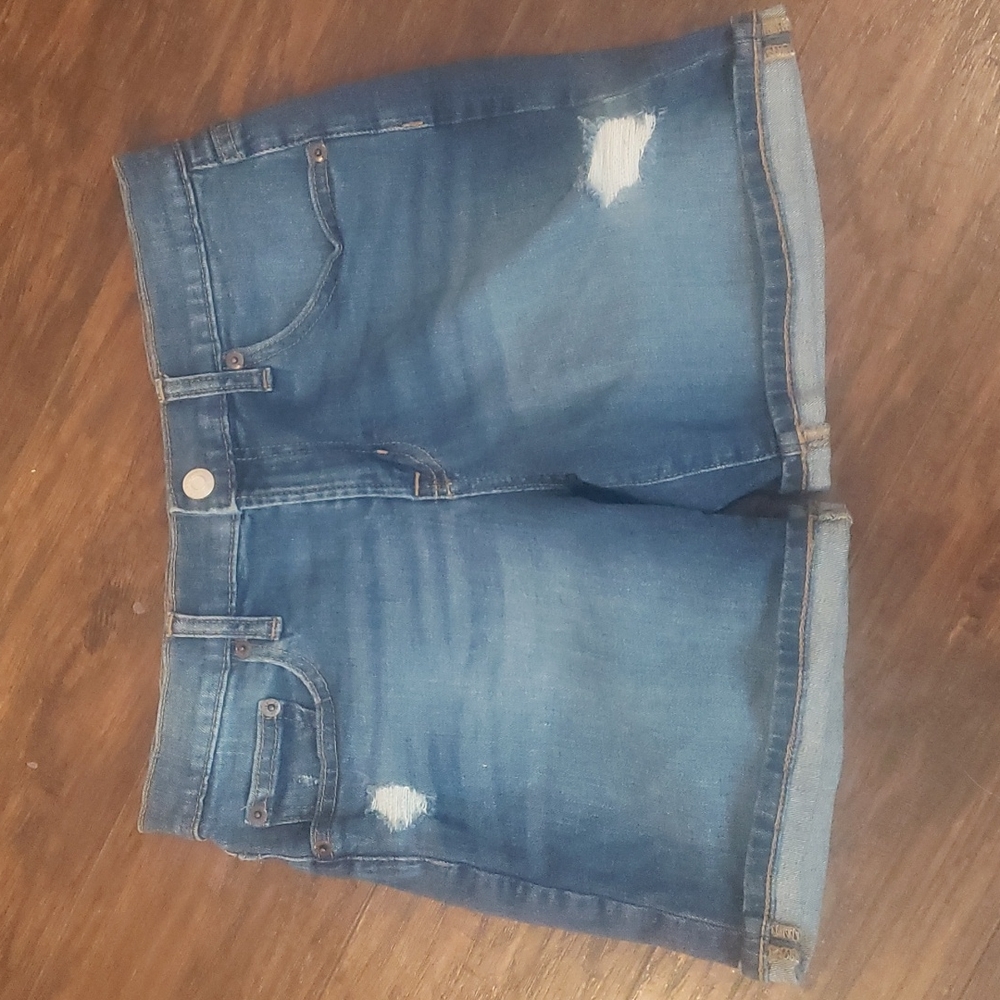 GAP blue ripped denim shorts